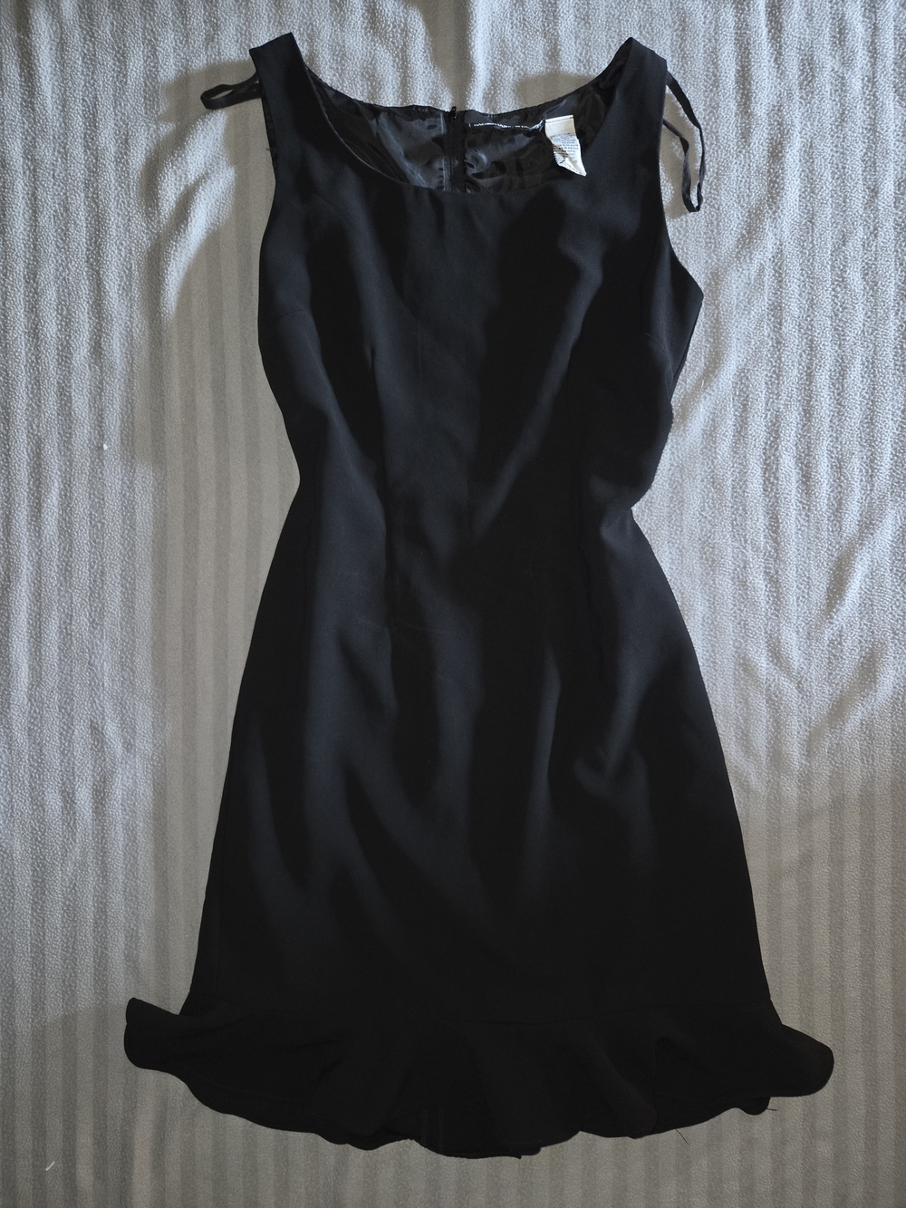 SAG HARBOR Black Dress With Bottom Ruffles - Like New